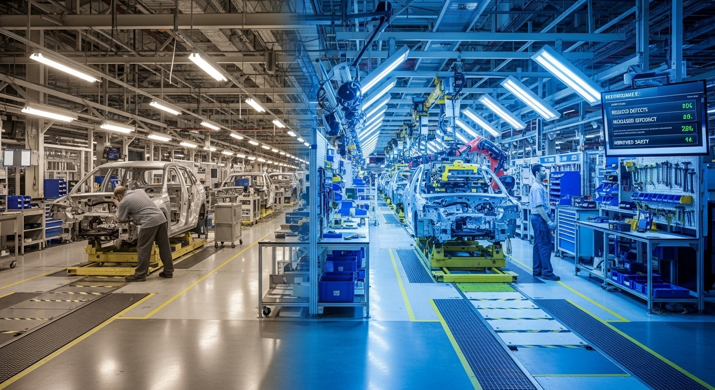 Resultados de implementación Kaizen en industria automotriz